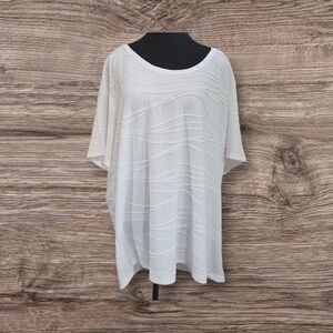 Penmans Elegant White Textured Women's Top Size 3X